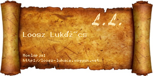 Loosz Lukács névjegykártya
